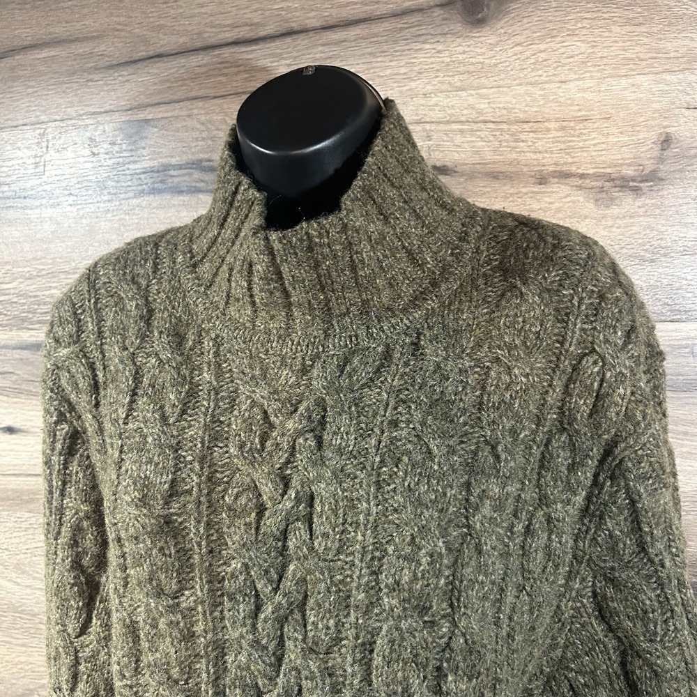 VTG Abercrombie And Fitch Wool Turtleneck Sweater Knit Fisherman Womens XL - Picture 2 of 9